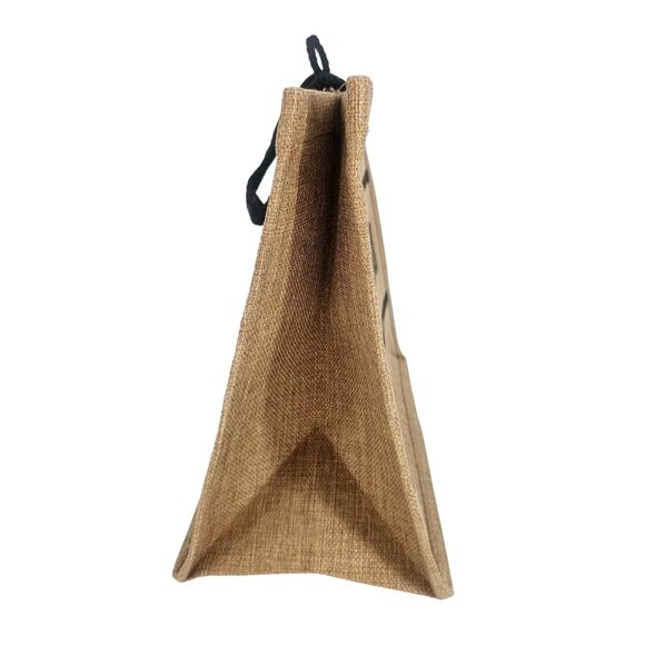 Hello Weekend Print Burlap Tote Beach Bag Tan - Picture 6 of 7